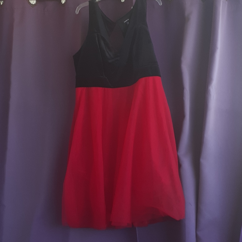 Velvet and taffeta dress